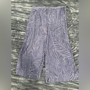 Blue Leaf Print Wide-Leg Pj Pants Size S by honey dew